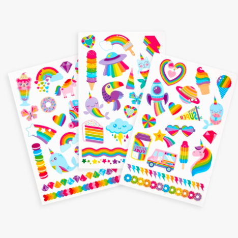 sheets of rainbow tattoos