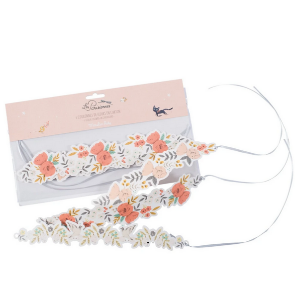 Les Parisiennes Floral Cardboard Crowns