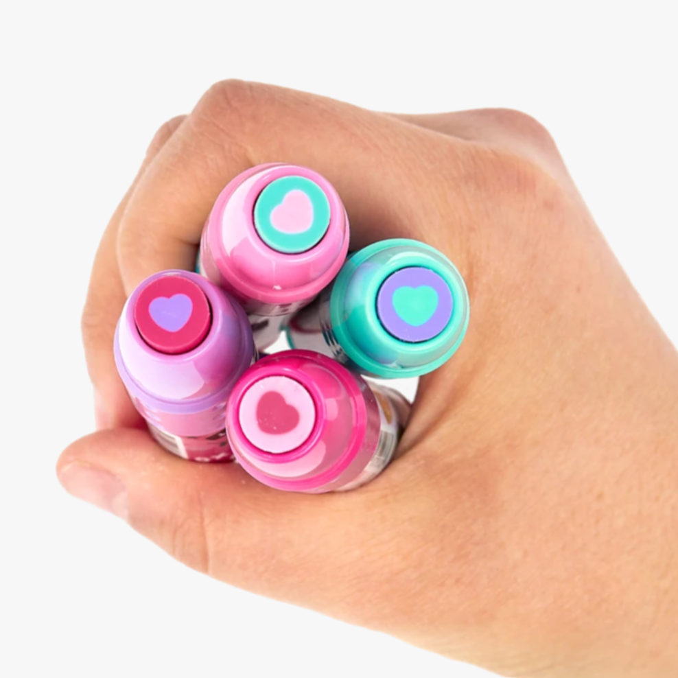 showing that the middle of the erasers have hearts in them