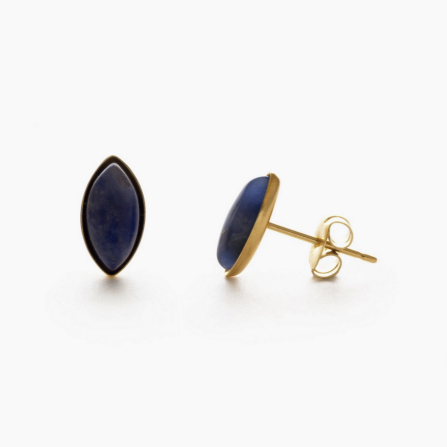 Navette Cut Semi Precious Studs