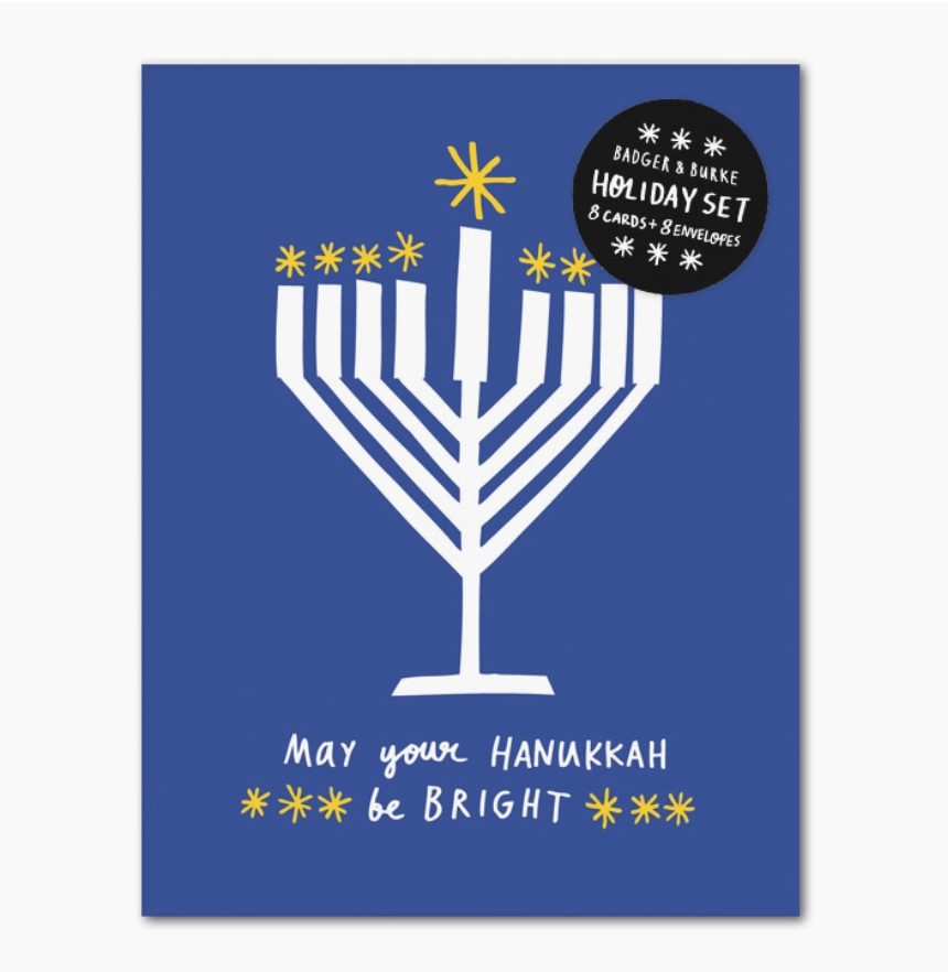 Menorah -card set (8pk) -Hanukkah