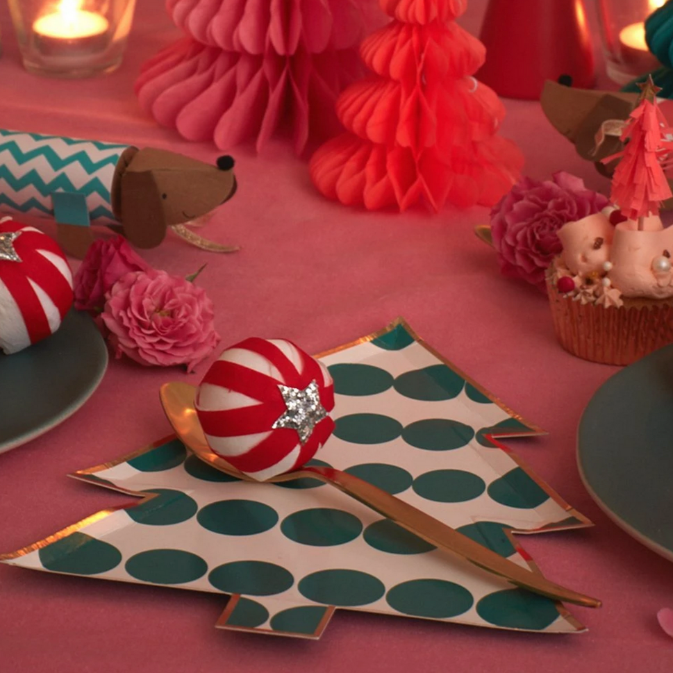 Patterned Christmas Tree Plates (8pk)