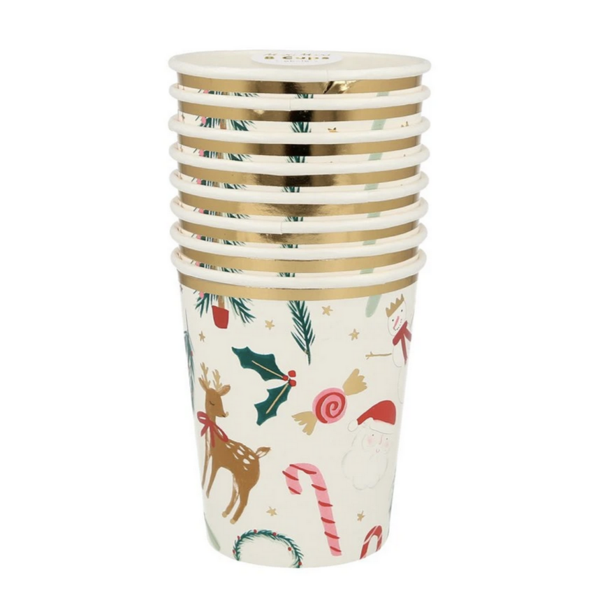 Festive Motif Cups (8pk)