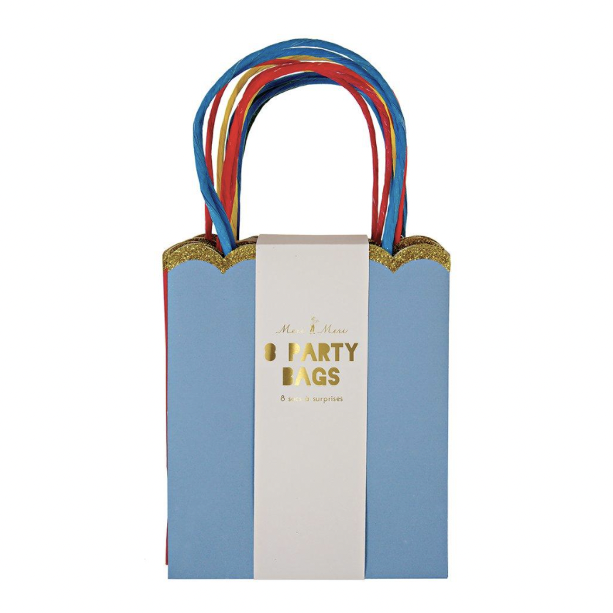 8 pack of colorful paper party bags