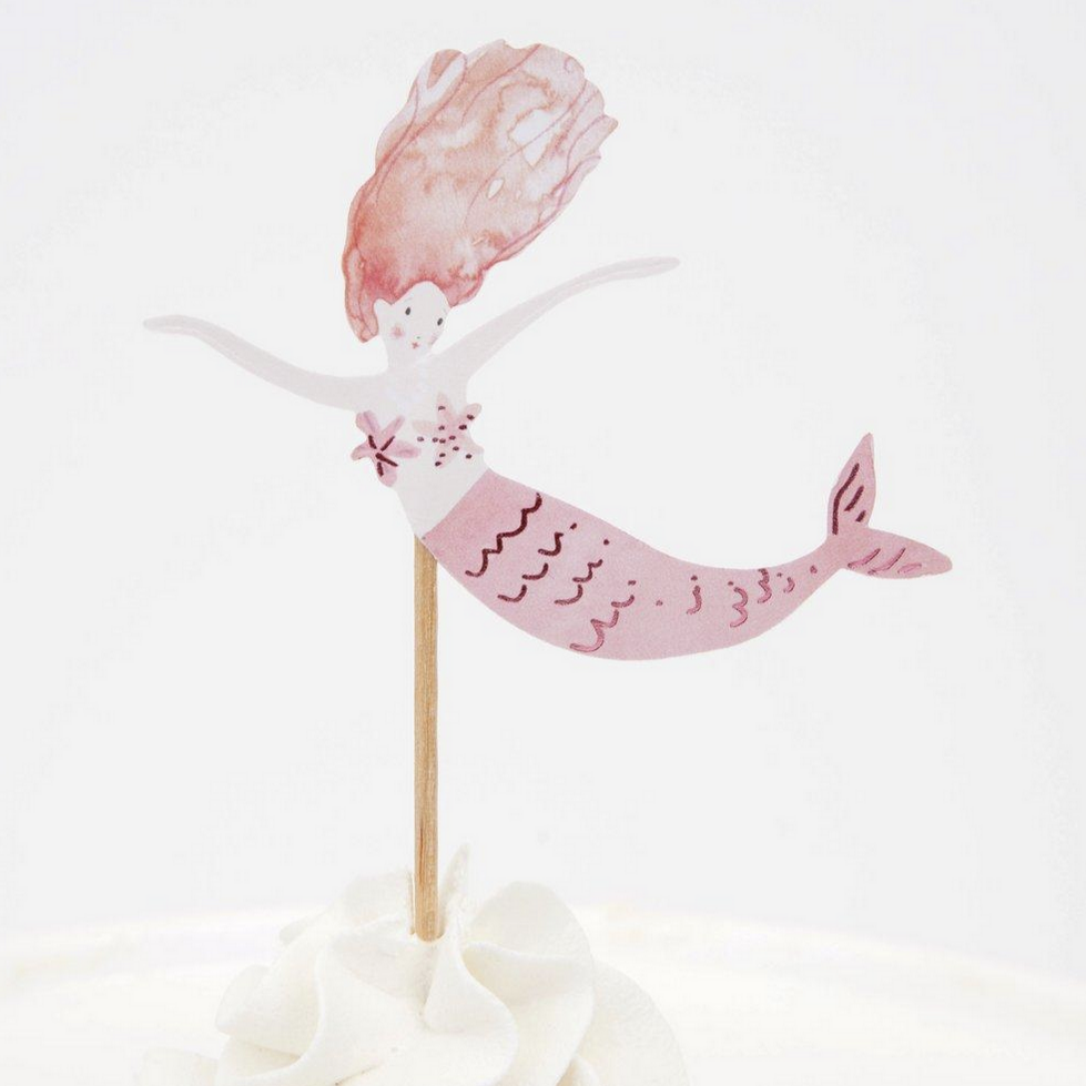 red haired pink meramid topper