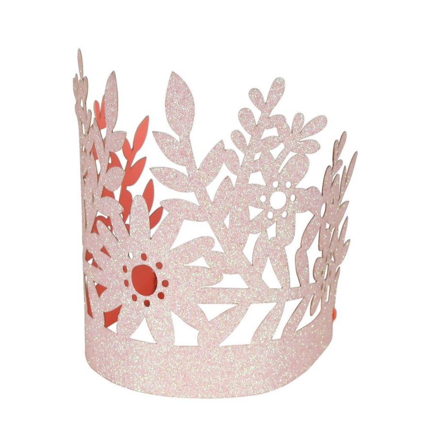 pink glitter crown