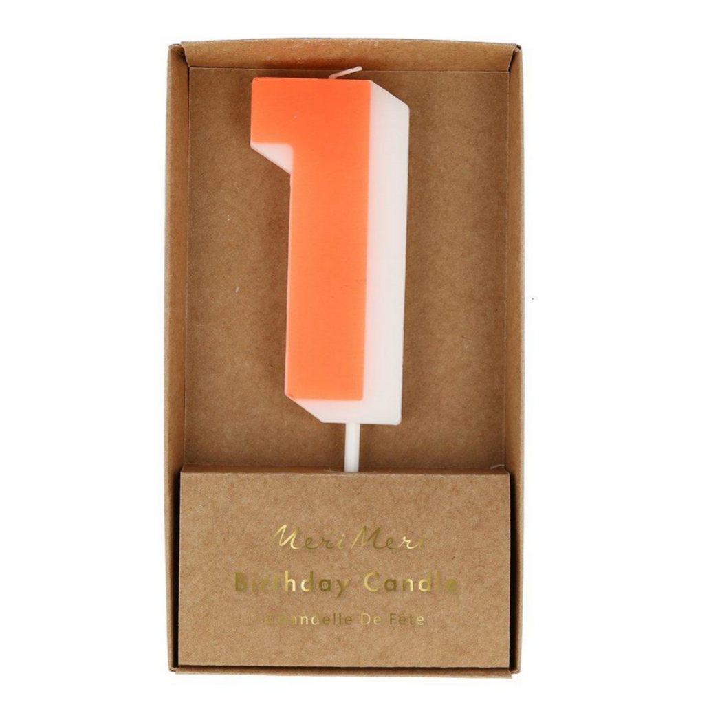 red number 1 in kraft box