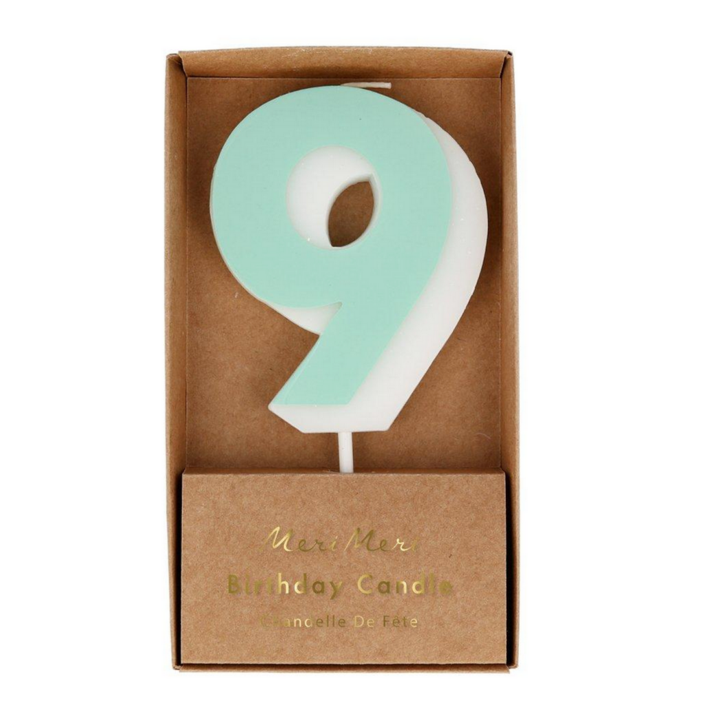 aqua number 9 in kraft box