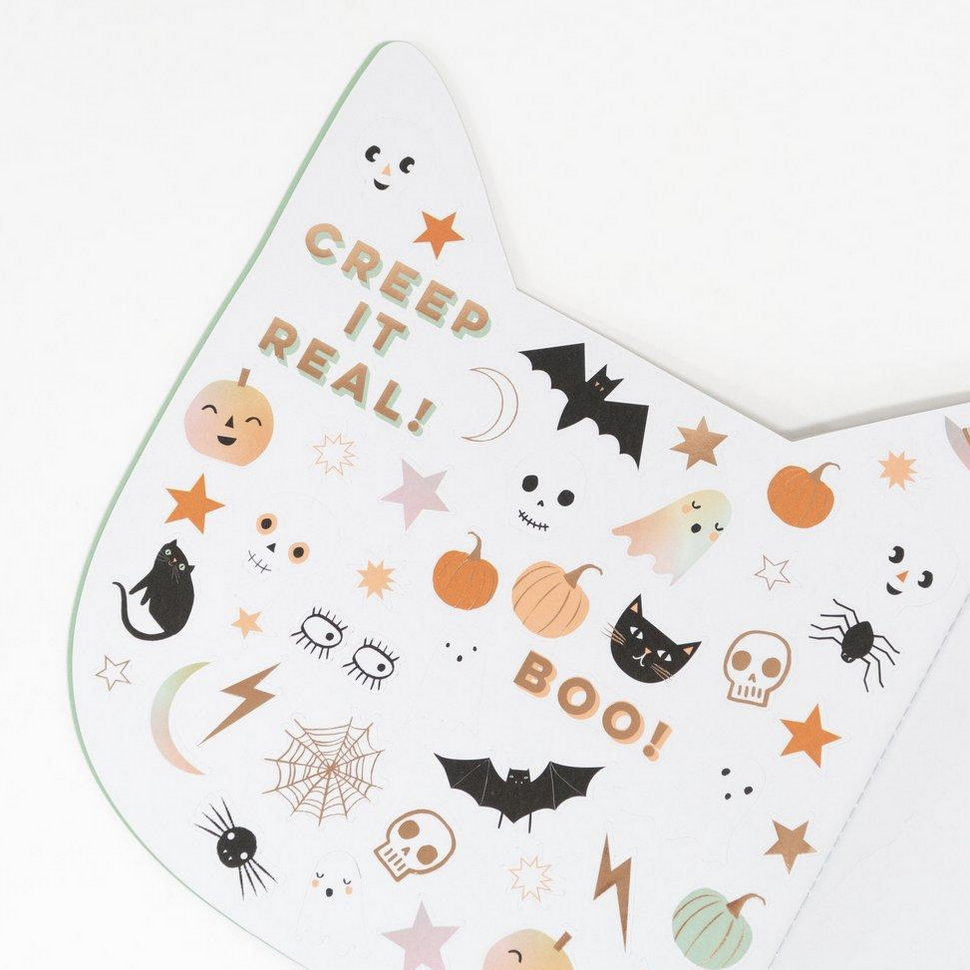 Halloween Cat Sticker Sketch Book