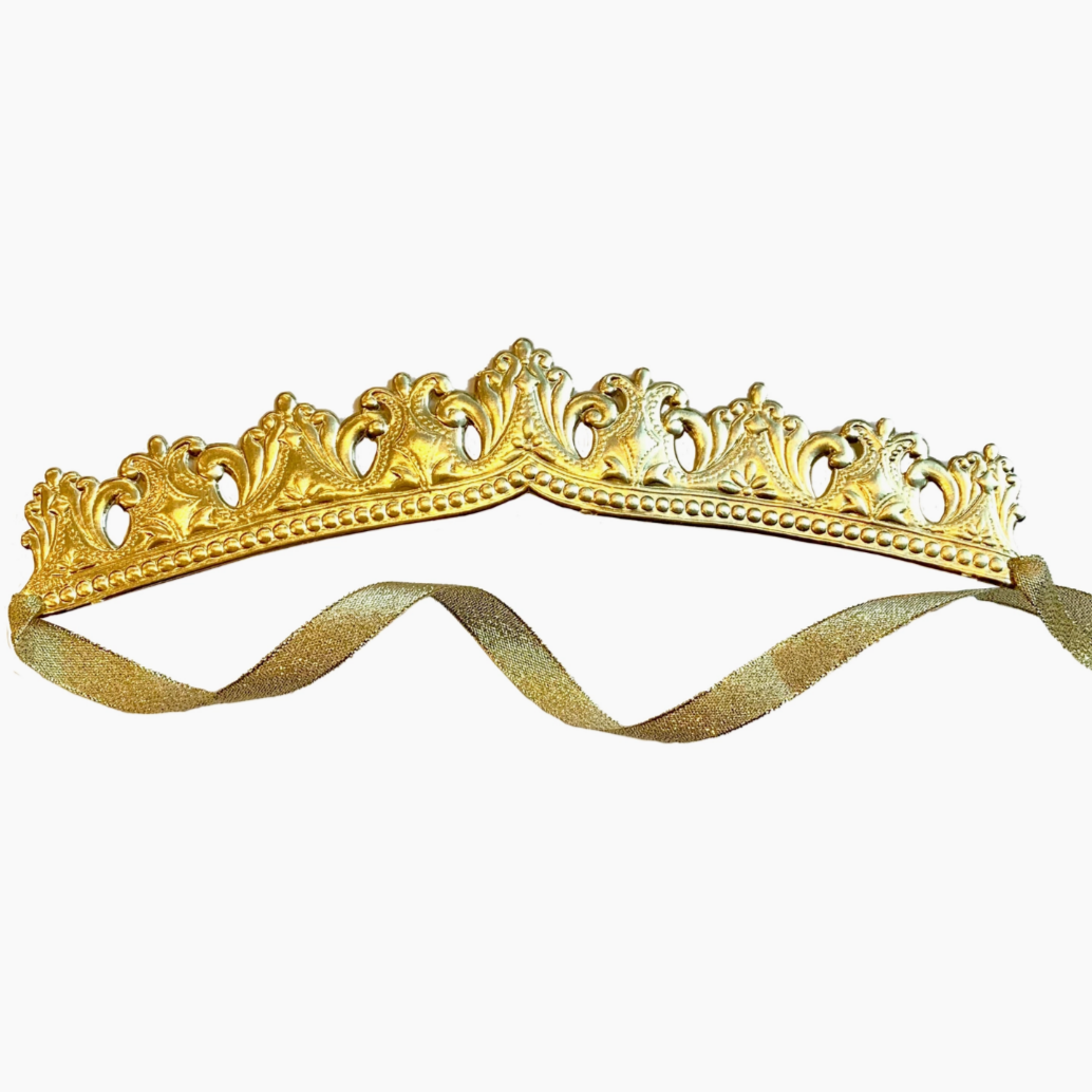 Crown Embossed Gold from Europe - with ribbon