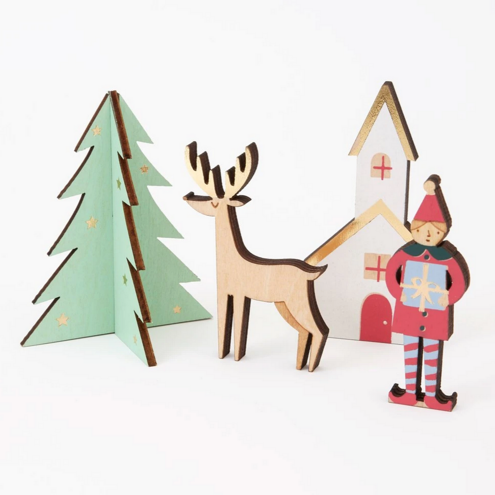 Festive Village Wooden Advent Calendar