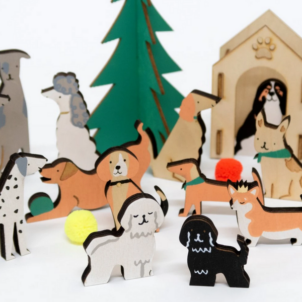 Wooden Dog Advent Suitcase
