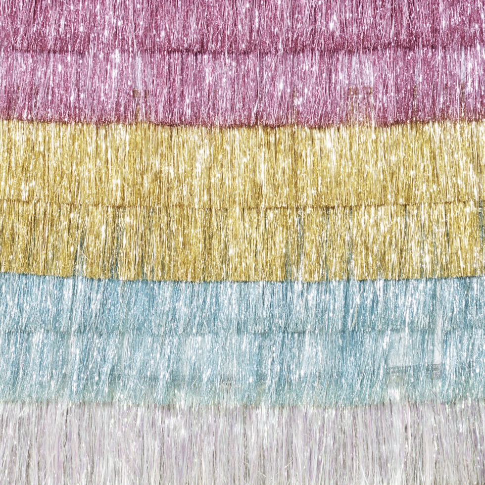 Silver Iridescent Tinsel Fringe Garland