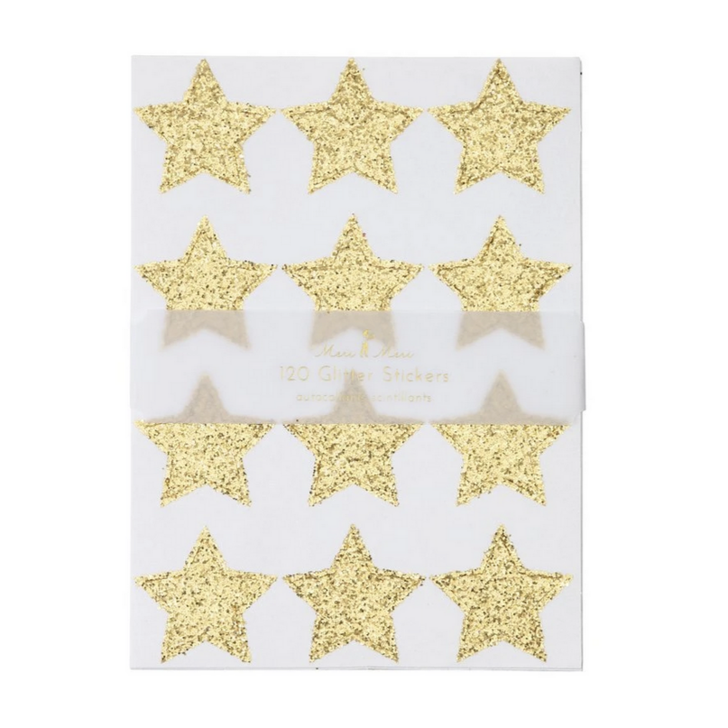 Gold Glitter Stars Sticker Sheets