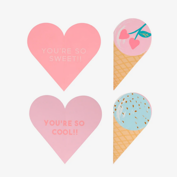 Ice Cream Valentine Cards (pk12)