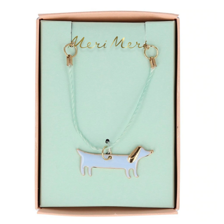 Enamel Sausage Dog Necklace