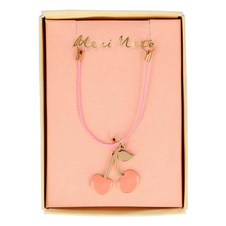 Enamel Cherries Necklace