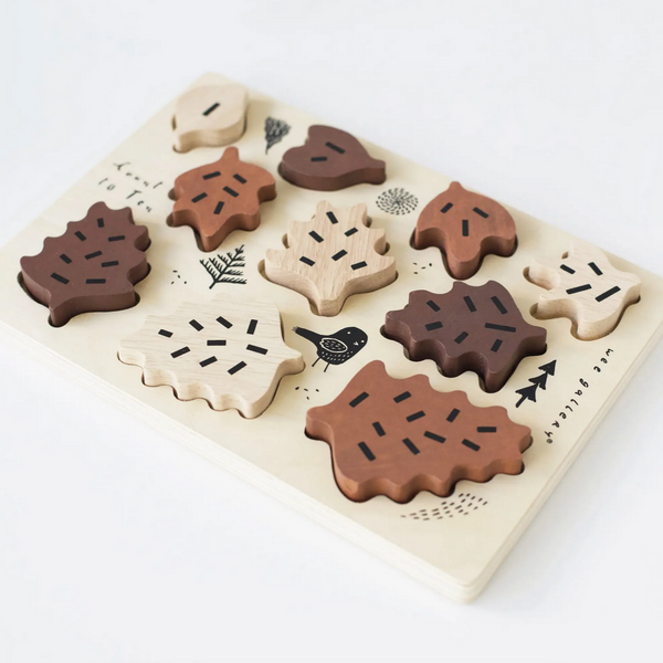 Wooden Tray Puzzle - count to 10 leaves (3-5yrs)