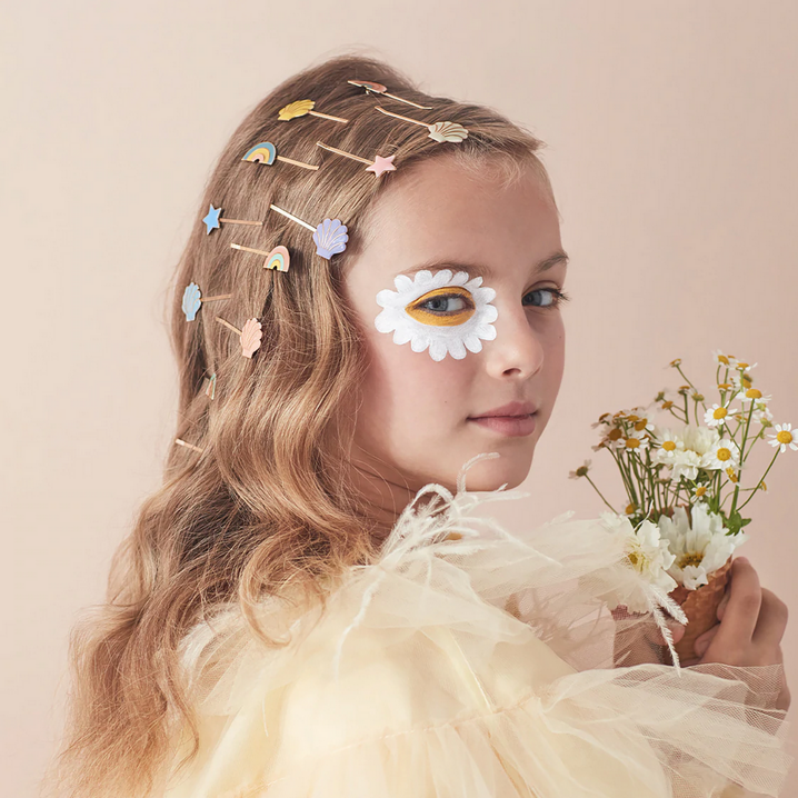 Enamel Shell Hair Slides (6pk)