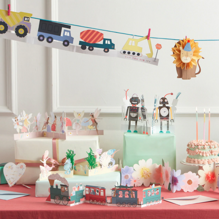 Construction Concertina Card -Birthday