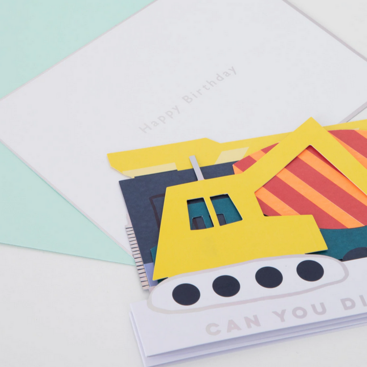 Construction Concertina Card -Birthday