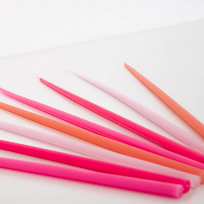 Pink Tall Tapered Candles 15" (12pk)