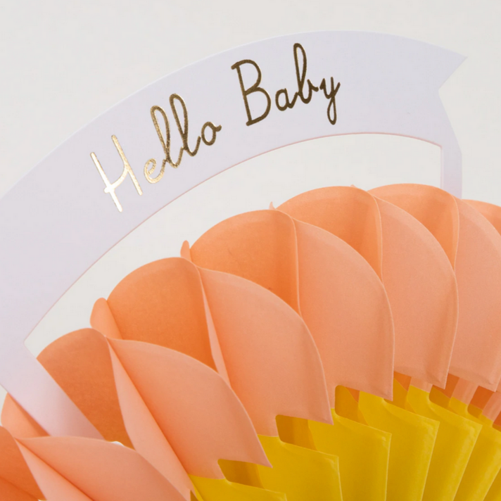 Honeycomb "hello Baby" Rainbow Card