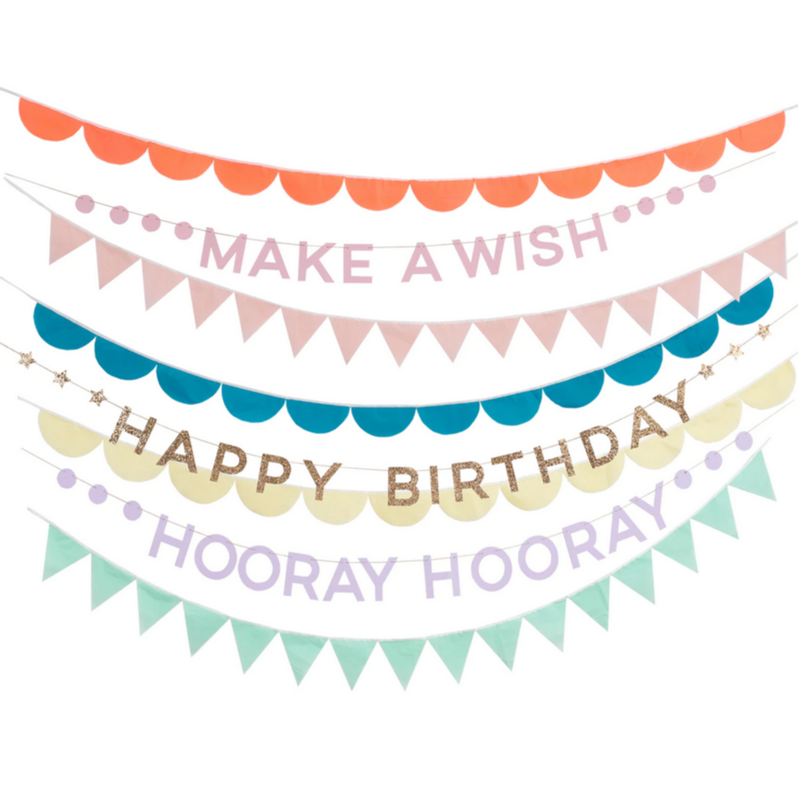 Rainbow Birthday Garlands (x8)