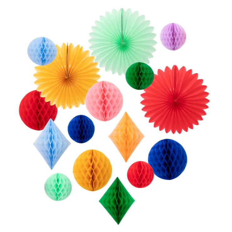Rainbow Honeycomb Decoration Kit (16pk)