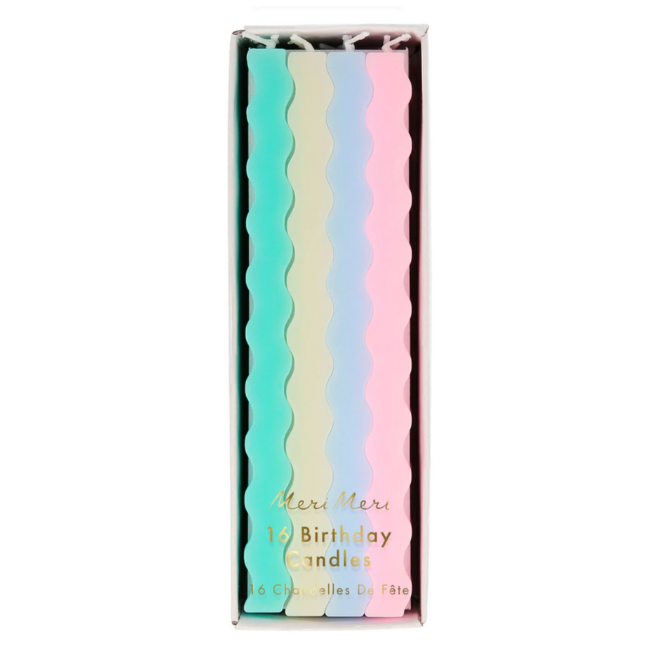 Pastel Wavy Candles (16pk)