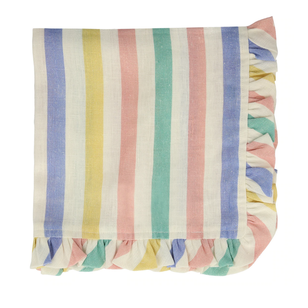 Multi Stripe Ruffle Cloth Napkins