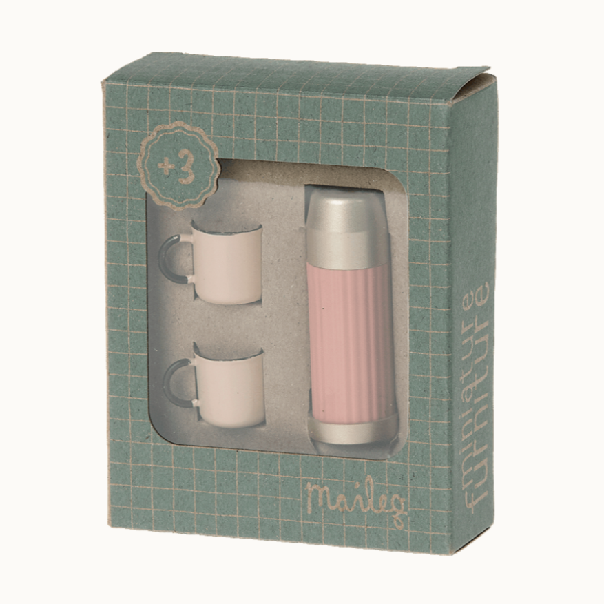 Thermos and Cups - soft coral