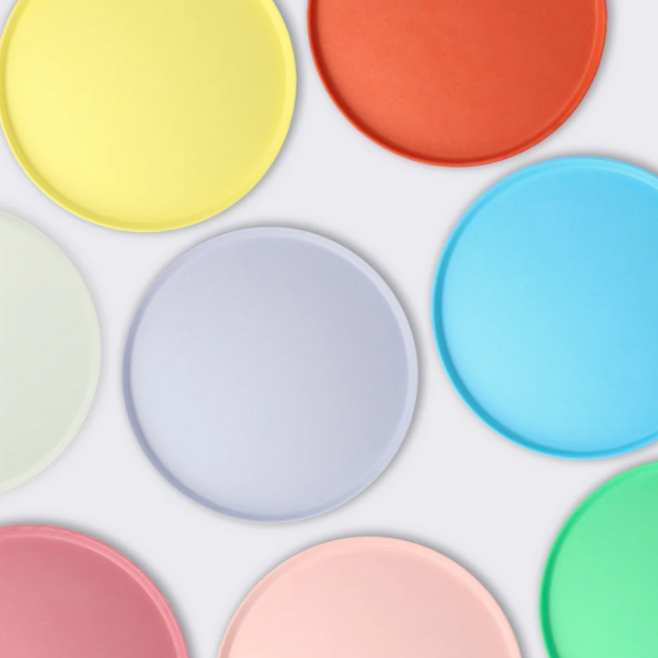 Small Round Eco Compostable Plates - bright mix