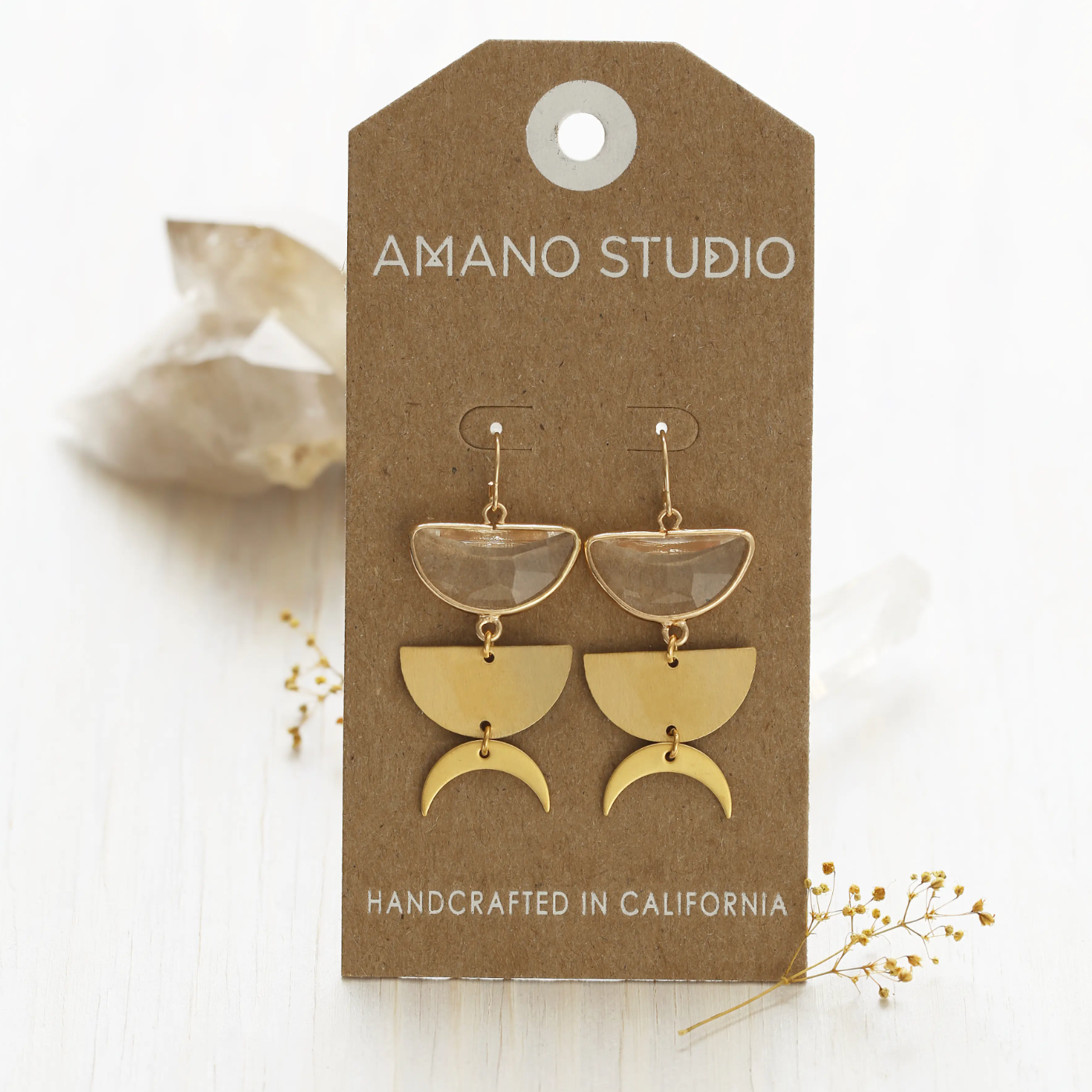 Crystal Moon Phase Earrings