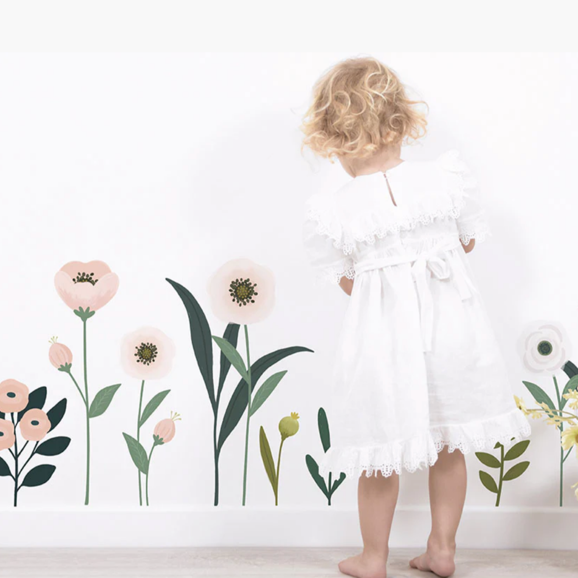 Big Flowers Pink And Beige Wall Decals
