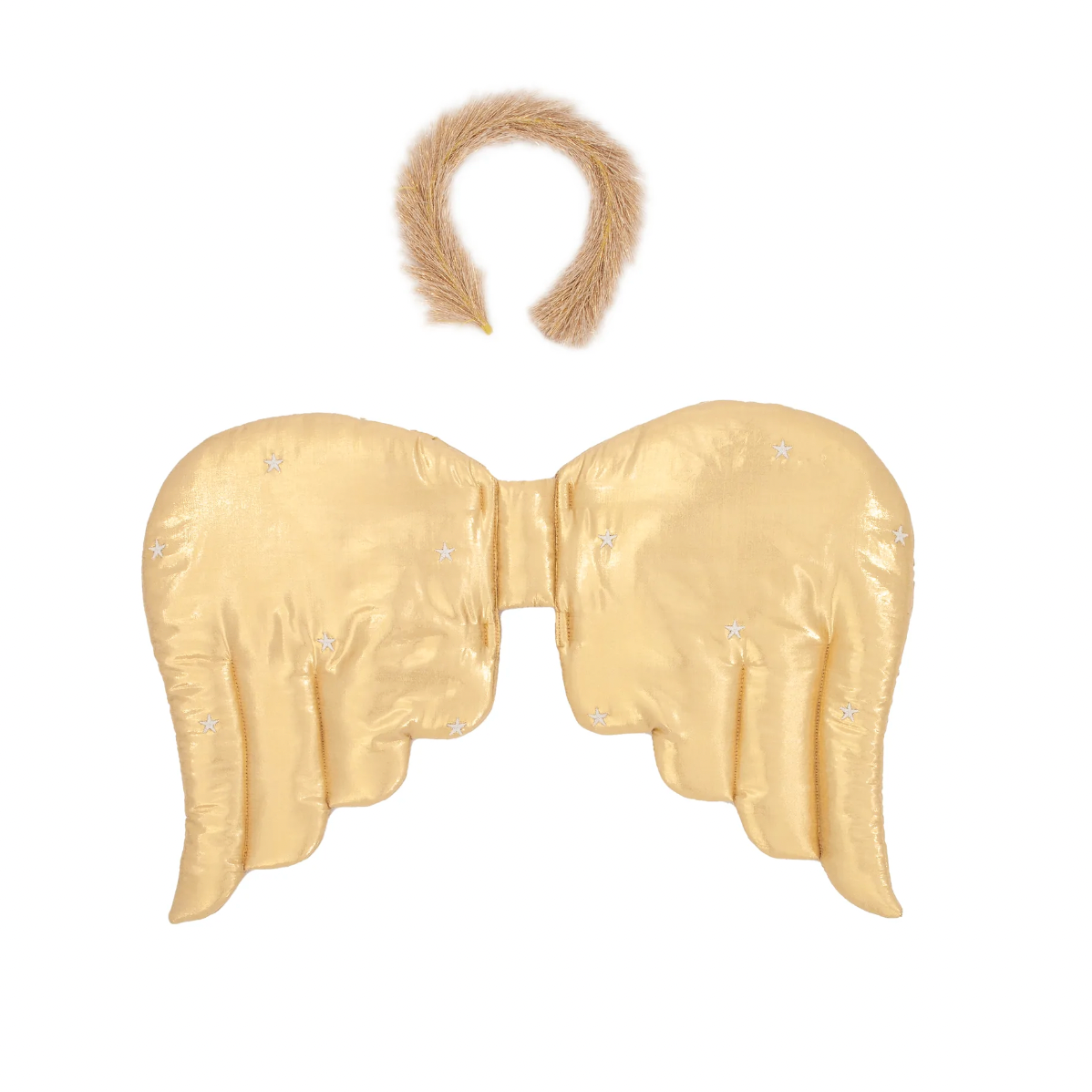 Gold Quilted Angel Wings and Halo