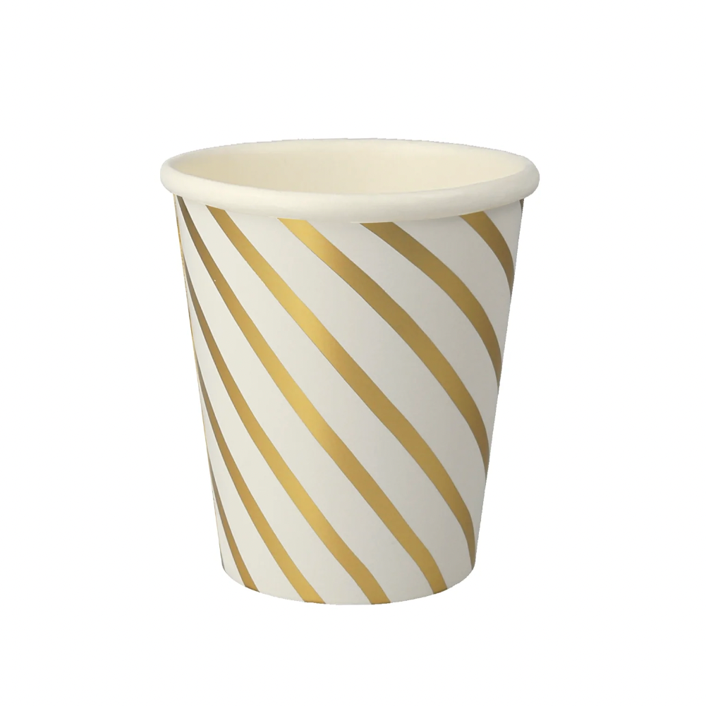 Gold Swirl Cups (8pk)