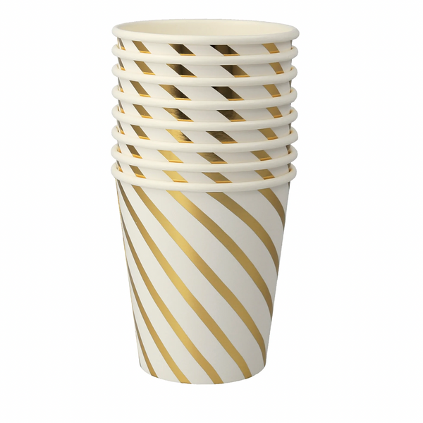 Gold Swirl Cups (pk8)