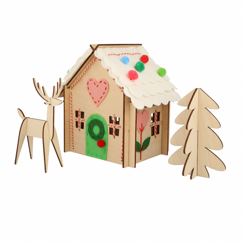 Wooden Embroidery Gingerbread House Kit (4-6yrs)