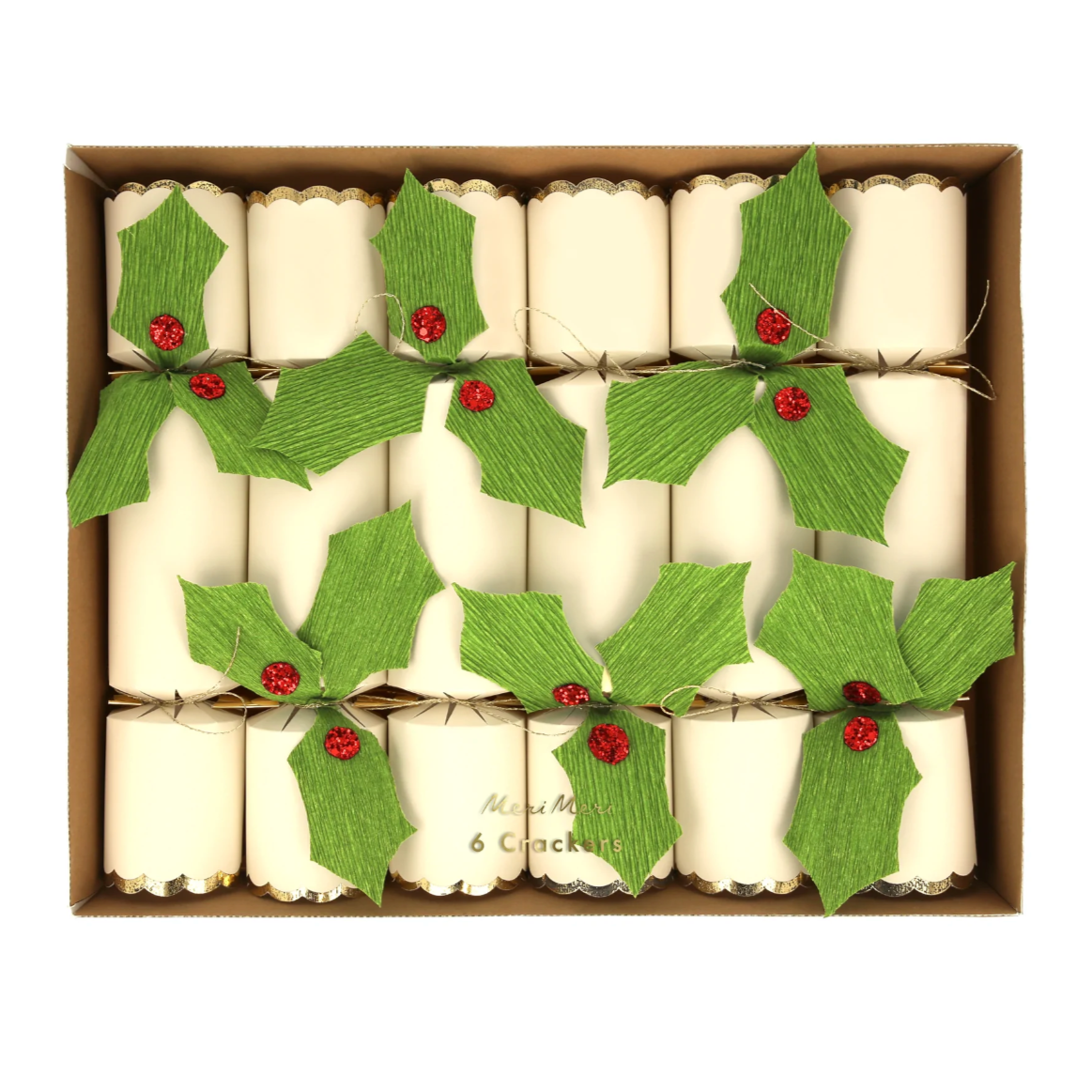 Holly Crackers (festive brooch)