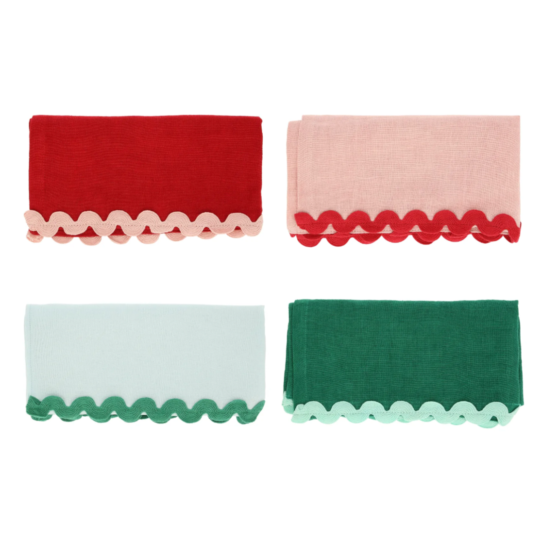Assorted Ric Rac Fabric Napkins (4pk)