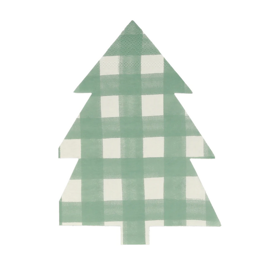 Green Gingham Tree Napkins (16pk)