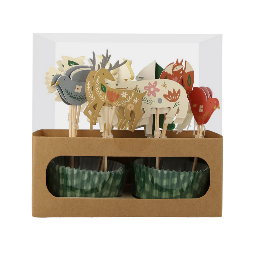 Folk Woodland Cupcake Kit (24pk)