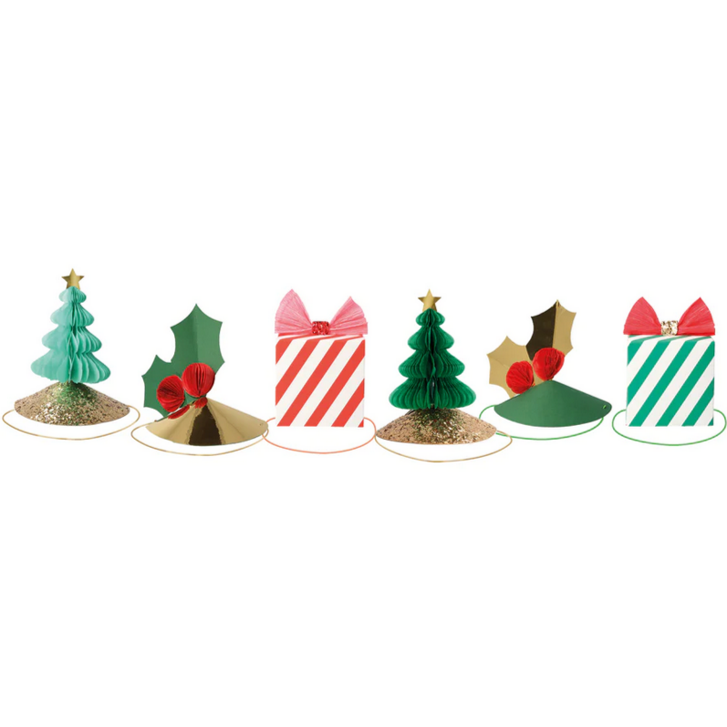 Mixed Christmas Party Hats -pk6