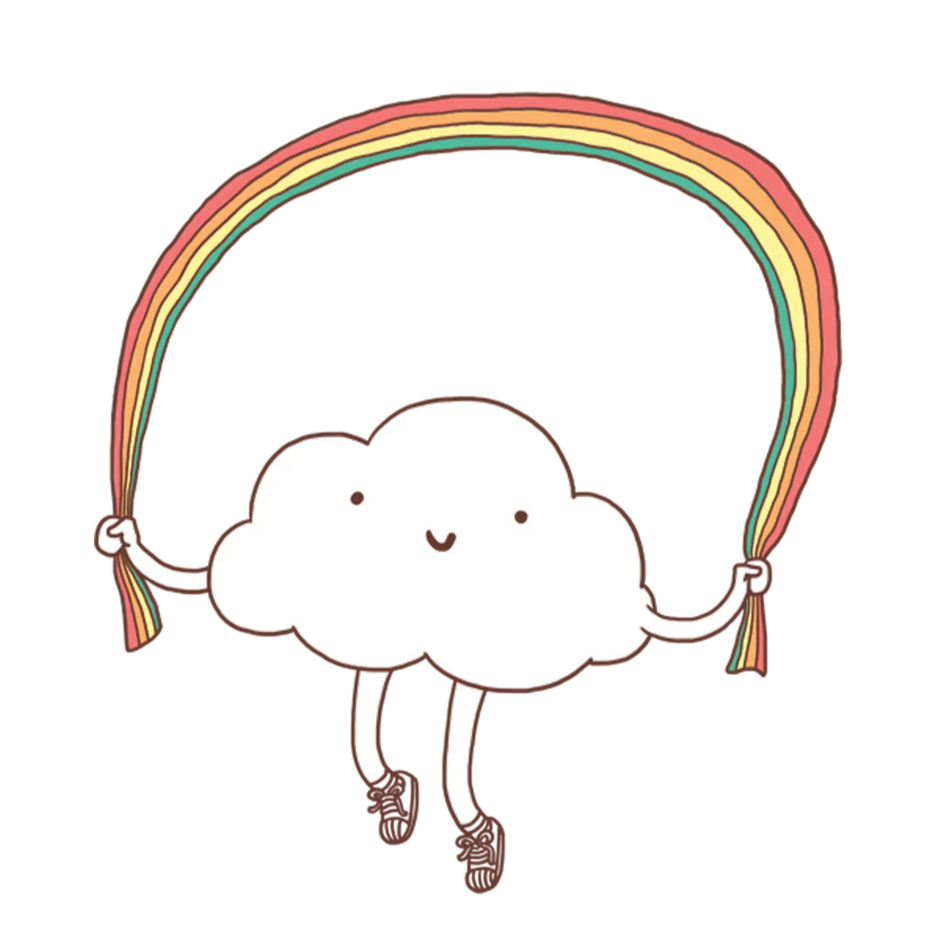 Skipping Rainbow Tattoo Pair