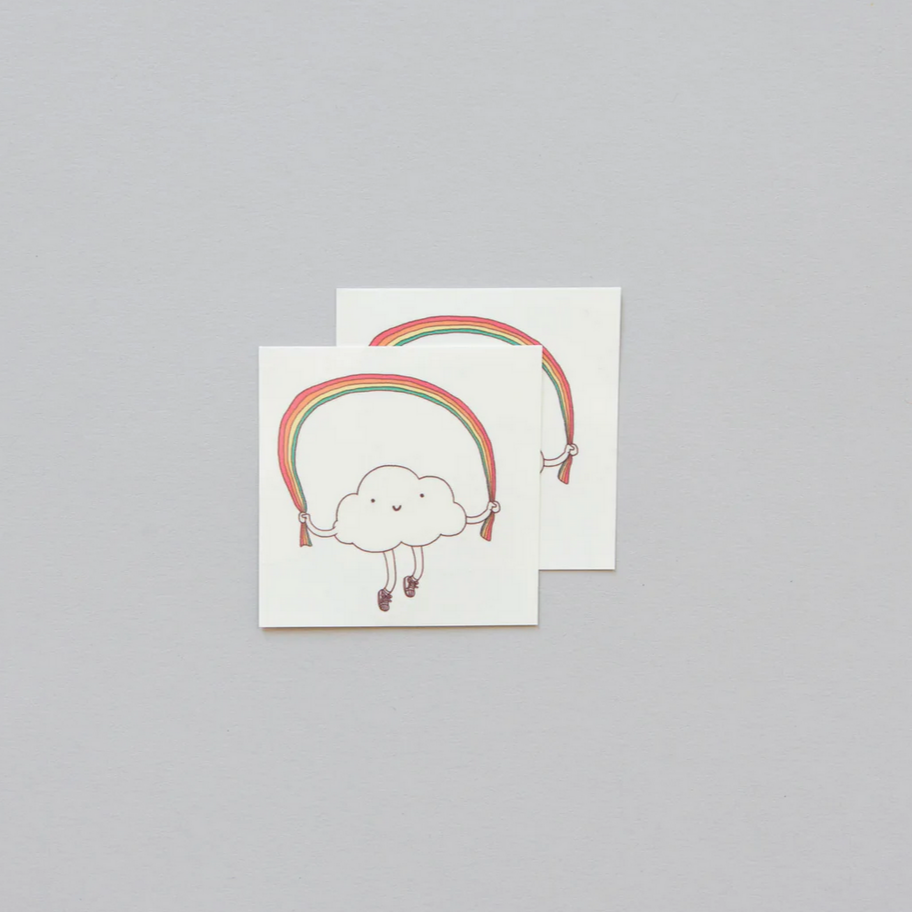 Skipping Rainbow Tattoo Pair