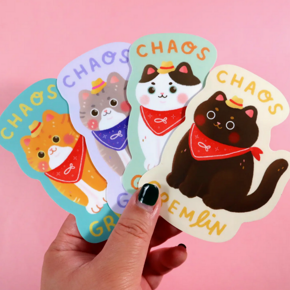 Chaos Gremlin Cat Sticker -Vica Lew – TANTRUM