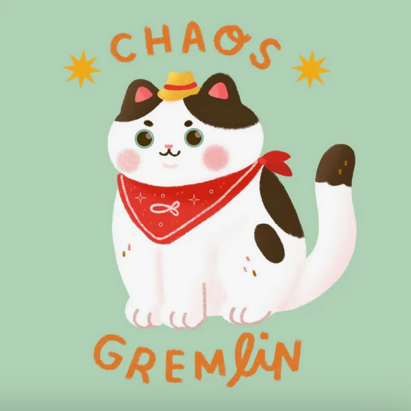 Chaos Gremlin Cat Sticker -Vica Lew