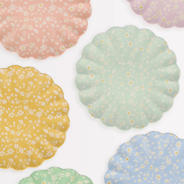 Floral Reusable Bamboo Plates -large (pk6)