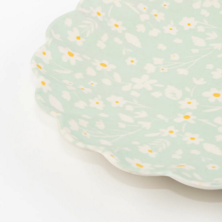 Floral Reusable Bamboo Plates -large (pk6)